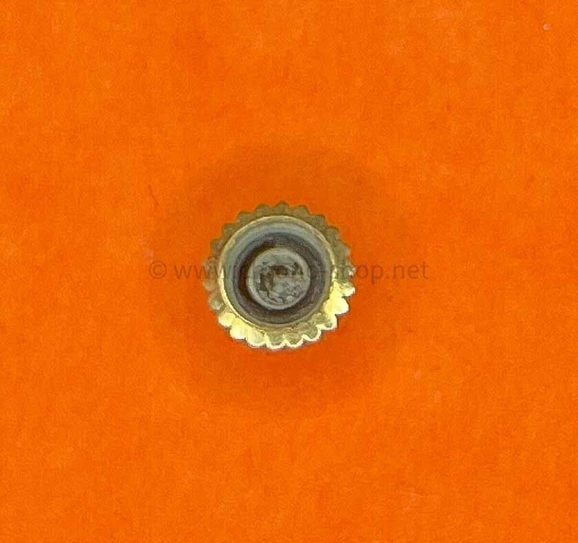 PIÈCE HORLOGER MONTRE COURONNE DE REMONTOIR PLAQUÉE BOMBÉE FILETAGE 90 PIÈCE HORLOGER MONTRE COURONNE DE REMONTOIR PLAQUÉE BOMBÉE FILETAGE 90