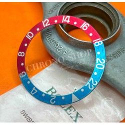 Rolex Amazing 70's Vintage Bezel insert Graduated Faded PEPSI Red & Turquoise blue GMT MASTER 1675,16750 Watch inlay part