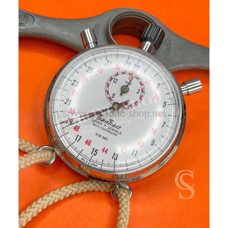 Hanhart Rare Authentique Chronomètre de précision 1/10 seconde 15 minutes Shockproof 7 jewels
