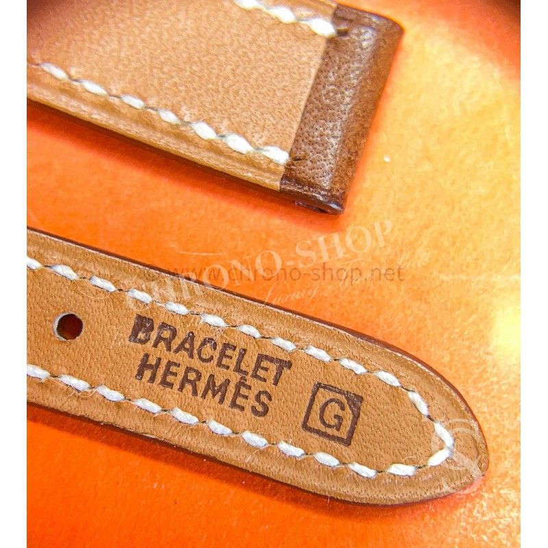 Hermés authentique Bracelet cuir marron de montre HERMES NEUF 12mm STRAP HERMES 12/10mm