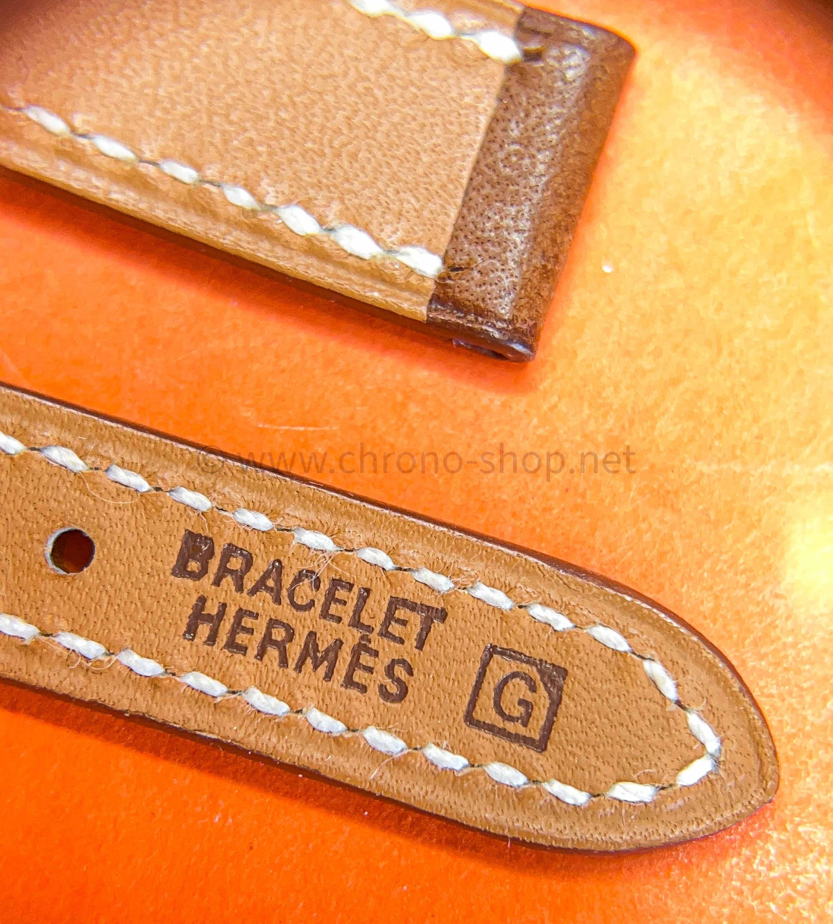 GENUINE Hermes WATCH STRAP BAND TOBACCO BROWN COLOR SMOOTH CALFSKIN LEATHER  12 mm x 10 mm NEW
