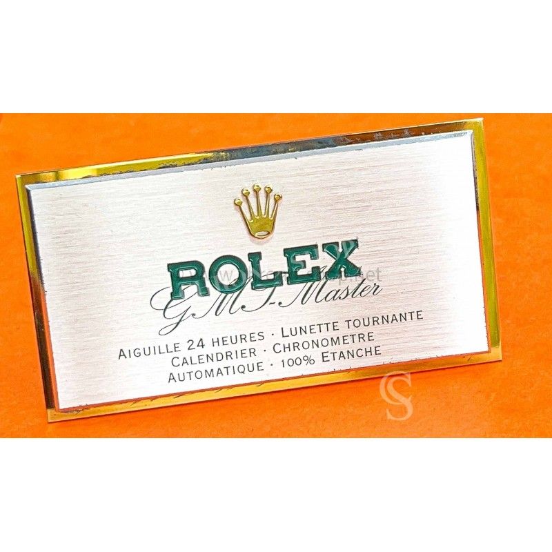 Rolex Genuine Vintage Rolex GMT MASTER 1675,16750,16700,16710,16713 Dealer Metal Display Plaque