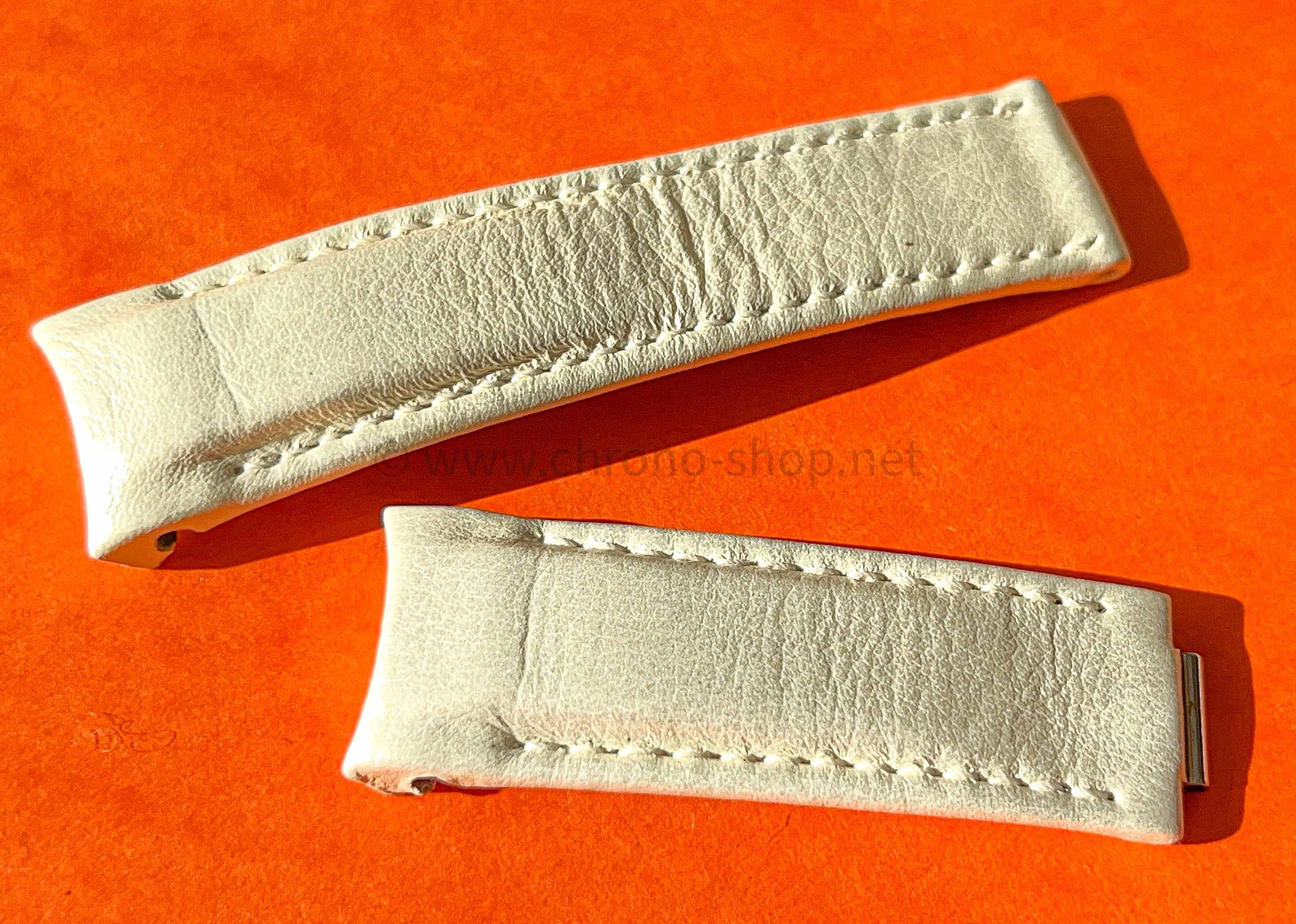 Tudor Original Rare Bracelet Cuir Veau blanc 20mm 18mm Ref 4103279 montres dames Classic Collection Date 79420, 79430 ,79440