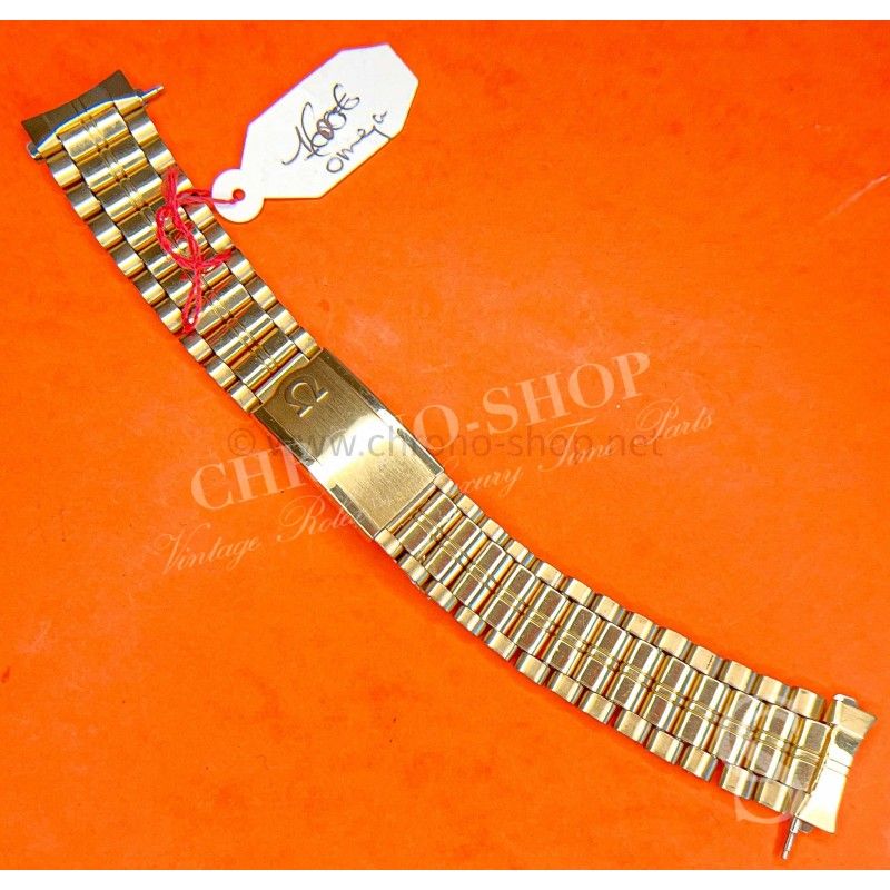 Omega Rare Bracelet 1069 Neuf de stock plaqué or jaune 20 microns 1069/524 19mm montres vintages Seamasters 166.032,168.023