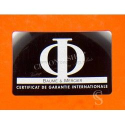 Baume & Mercier Authentique Carte vierge Certificat de garantie internationale Montres tous modèles Baume et Mercier