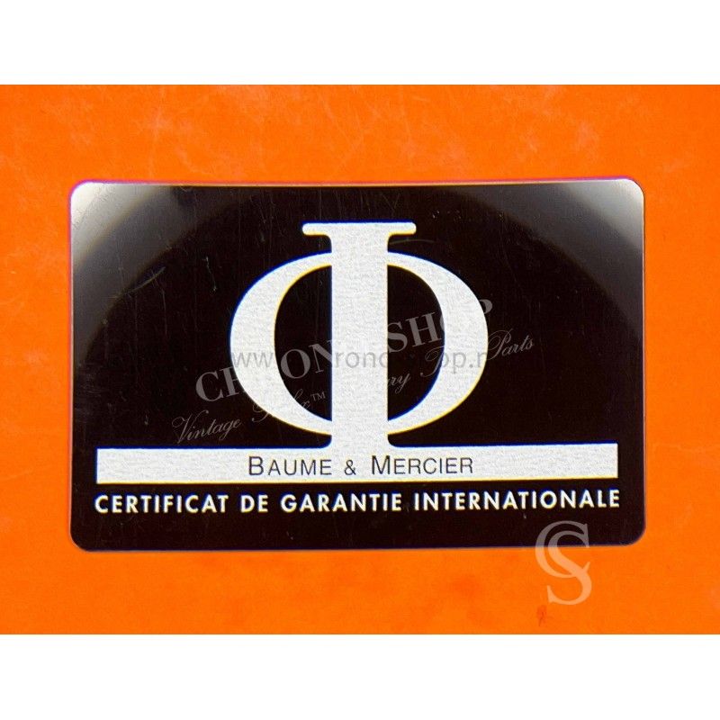 Baume & Mercier International Watch Warranty Blank Certificate Card Guarantee all Baume Mercier models 2000's