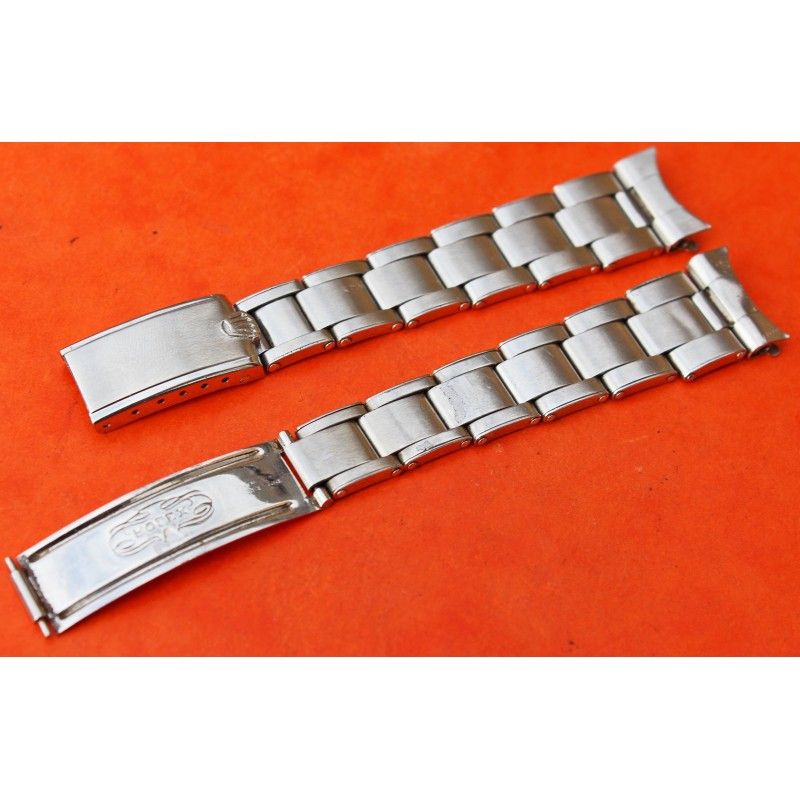Vintage Repair Genuine 50's "BREVETE" Rolex Rivet Partials Band Bracelet 17mm "51" endlinks SPEEDKING, AIR KING, PRECISION