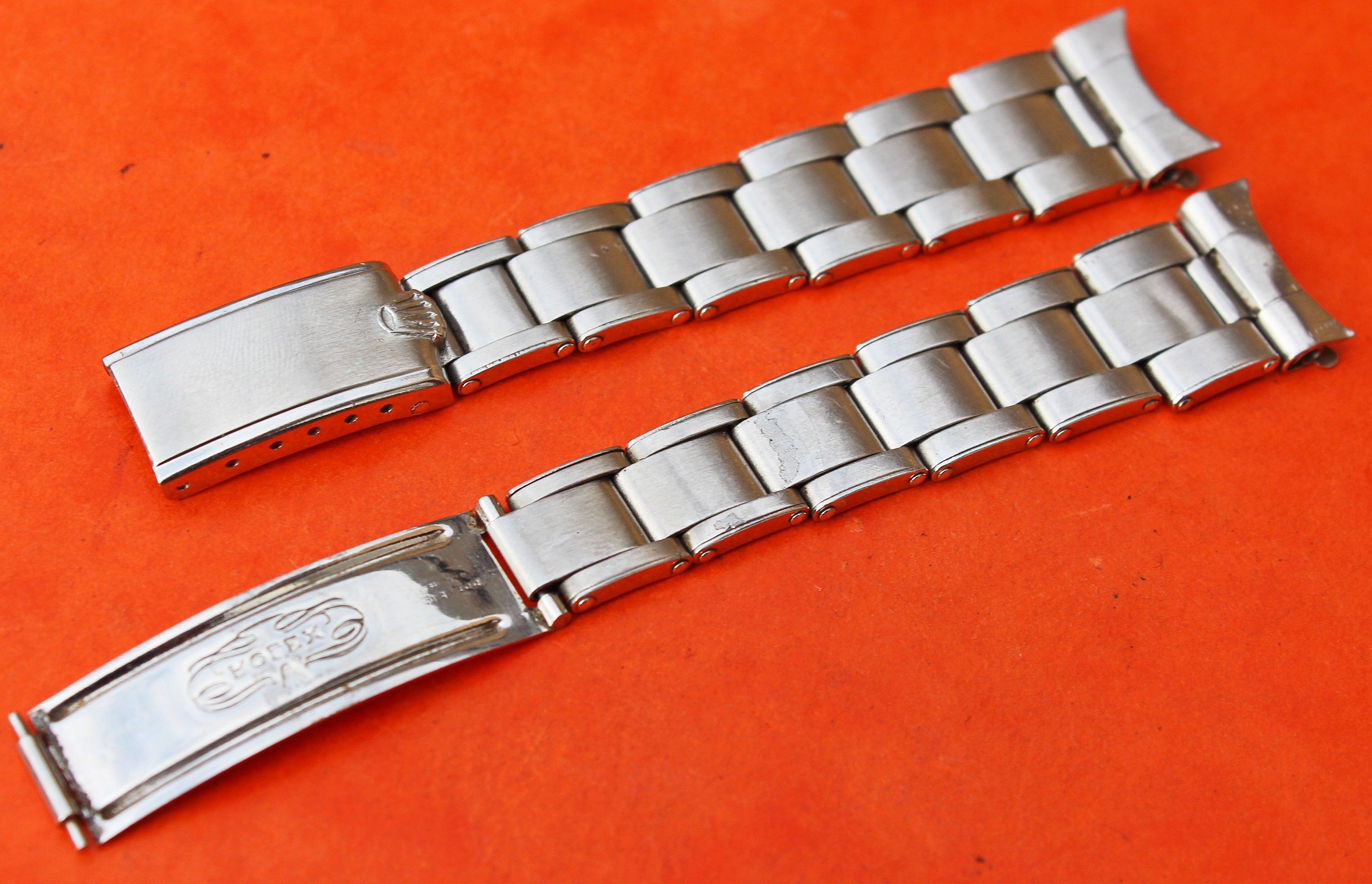 ventilator Virksomhedsbeskrivelse Alvorlig Vintage Repair Genuine 50's "BREVETE" Rolex Rivet Partials Band Bracelet  17mm "51" endlinks SPEEDKING, AIR KING, PRECISION