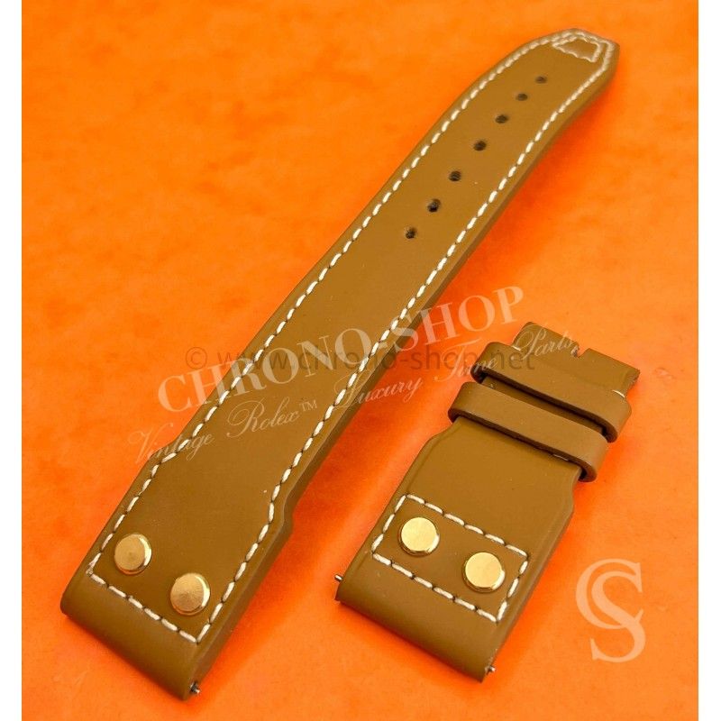 IWC Rare Big Pilot 5002, 5004, 5009 Marine calf leather Waterproof Brown color 22mm Watch Strap
