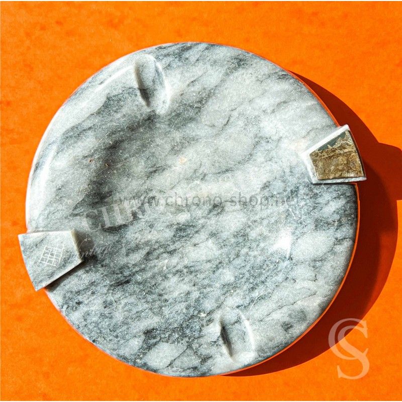 Rolex Rare 70's Collectible Massive Round Luxury flannel grey Marble Ashtray Dealer Cenicero Posacenere ref RMA 210-G