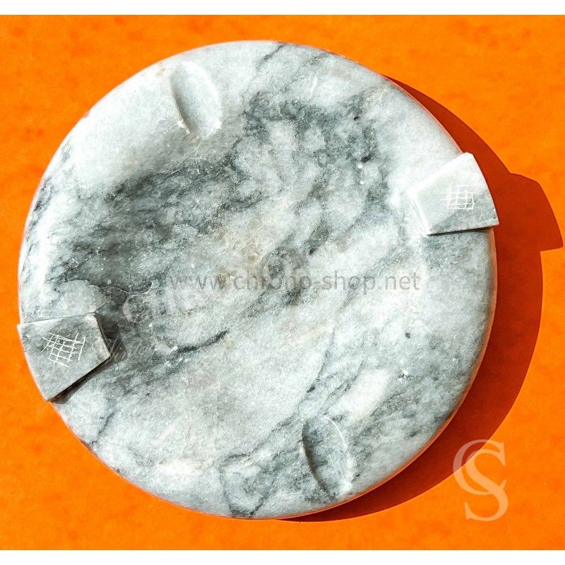 Rolex Rare 70's Collectible Massive Round Luxury Pearl grey Marble Ashtray Dealer Cenicero Posacenere ref RMA 210-G