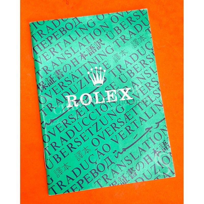Rolex Vintage 1988 Collector Rolex Green oyster Translation booklet watches 1016,16800,16660,16550,16750 ref 565.00.IU