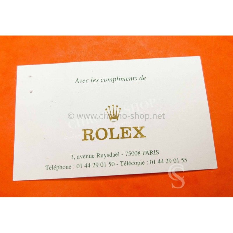 ROLEX GENUINE 80/90's VINTAGE BUSINESS CARD COMPLIMENTS WHITE CARD ROLEX 90'S