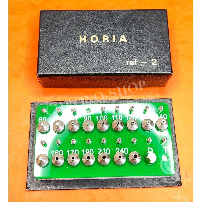 Rolex Genuine Tool 5902 Set Horia complete in steel of 34 pump pushers and 24 anvils for jewelling tools, Ø 3mm