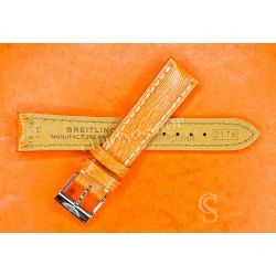 BREITLING RARE BRACELET CUIR ORANGE REF 217X DIM 18/16mm Ref RKLWB7 AVEC BOUCLE ARDILLON BREITLING