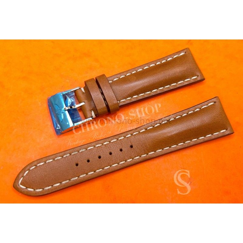 Breitling Original Brown leather 439X CALFSKIN LEATHER STRAP BRACELET 24-20mm Navitimer,Superocean,Super Avenger 46mm