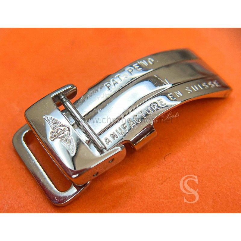 Breitling originale boucle, fermoir déployant medium en acier poli 16/13mm Bracelet cuir