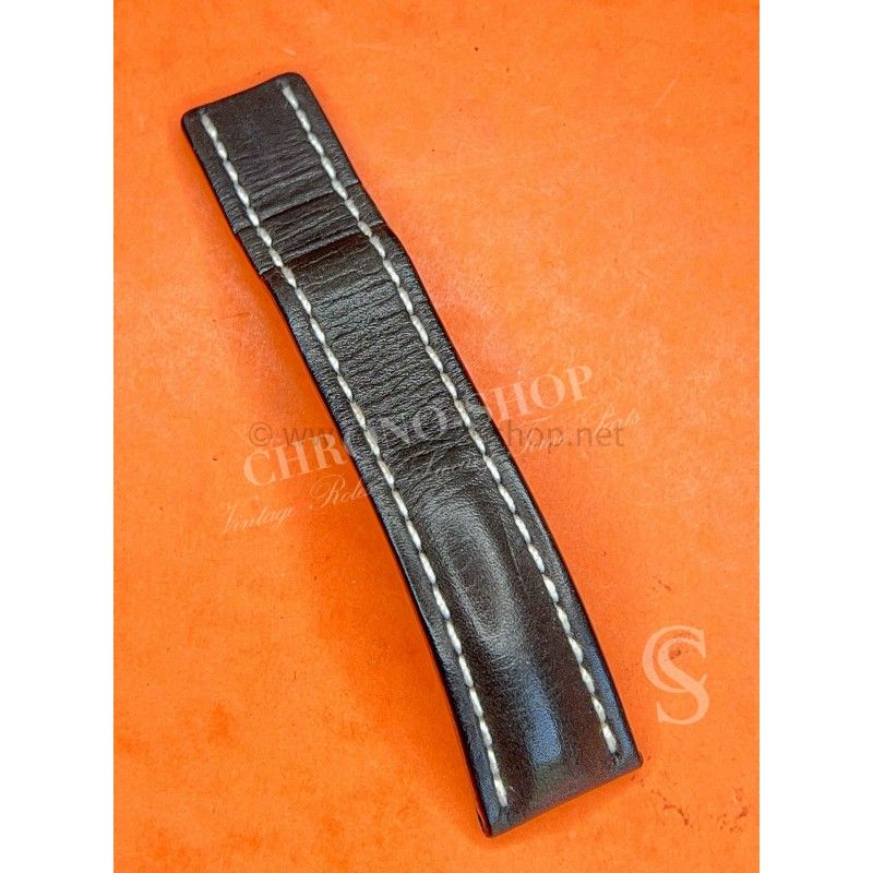 Breitling Partie brin bracelet 436X 22-20mm Cuir Veau Chocolat pour Boucle déployante Montre Navitimer 41,43mm Homme Bracelet
