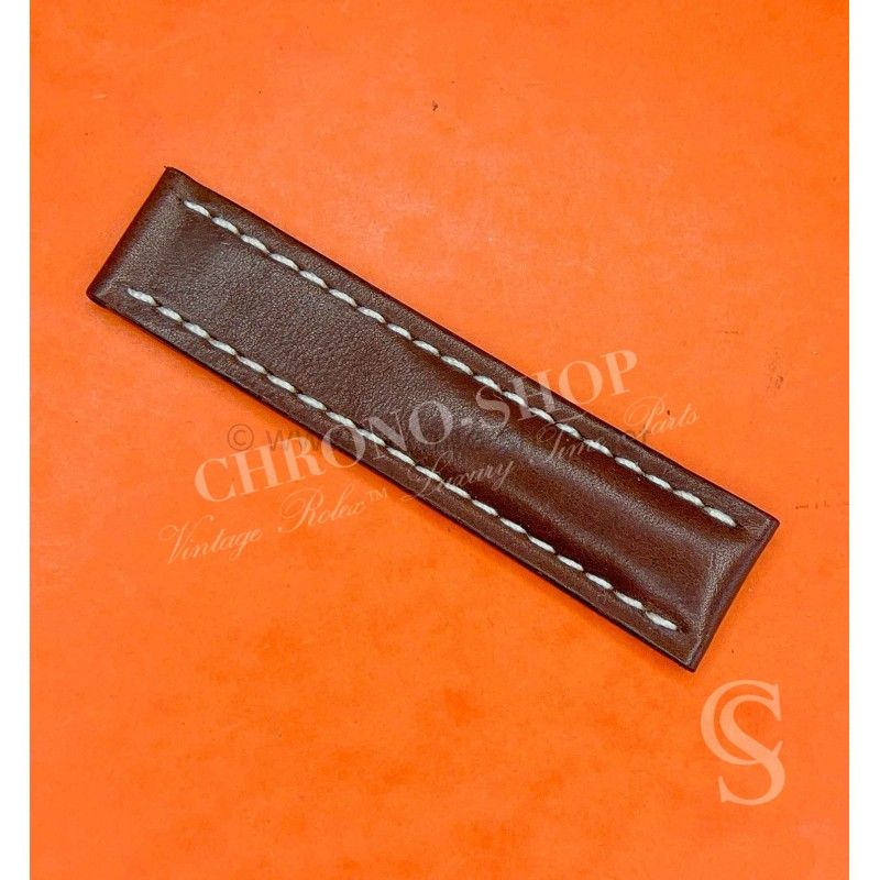 Breitling Partie brin bracelet 22-20mm Cuir Veau couleur tabac pour Boucle déployante Montre Navitimer 41,43mm Homme Bracelet