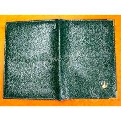 ROLEX Rare Vintage Green Grain Leather Large Billfold Wallet AUTHENTIC ref 68.08.55