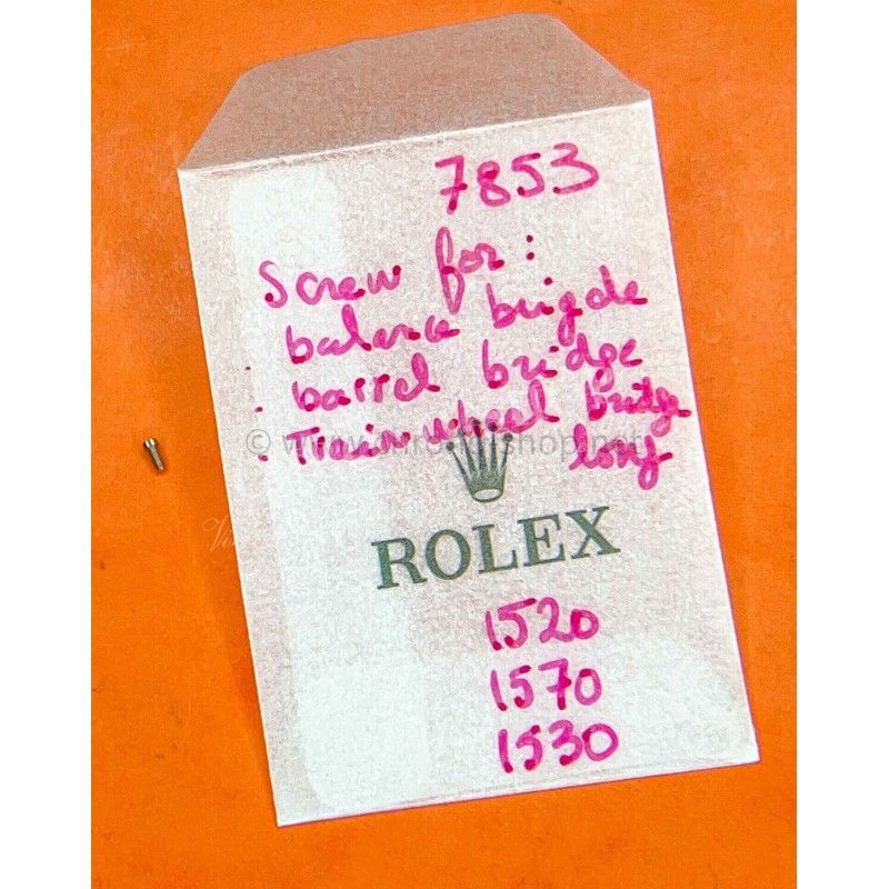 Rolex fourniture horlogère vis de balancier,rouage, barillet Ref 7853,B7853-Y5 pour calibres auto 1530,1520,1570,1560