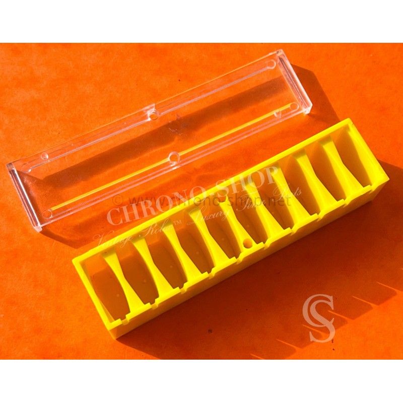 Rare Watchmakers Yellow oblong plastic Storage tools spares, accessories, movements Genuine Collector Case storage box