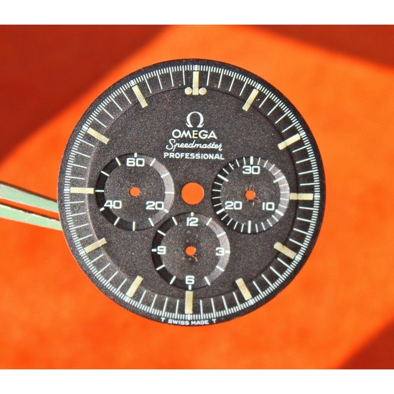 60's Omega SPEEDMASTER Professional PRE Moon Watch Dial 145012 Cal.321 Tritium signed SINGER