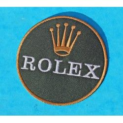 ROLEX LOGO ECUSSON JACKET CLOTHES VINTAGE WHITE GREEN GOLD UNUSED PATCH 8CM DIAMETER