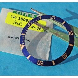 ORIGINAL INSERT LUNETTE BLEU ROLEX SUBMARINER 16613, 16618, 16803, 16808 AVEC PERLE LUMINOVA 