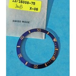 Awesome 90's Dark Blue color Rolex Submariner Tutone 16803, 16613, 16808, 16618, Gold Watch Bezel Insert Part