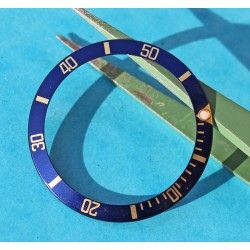 Awesome 90's Dark Blue color Rolex Submariner Tutone 16803, 16613, 16808, 16618, Gold Watch Bezel Insert Part