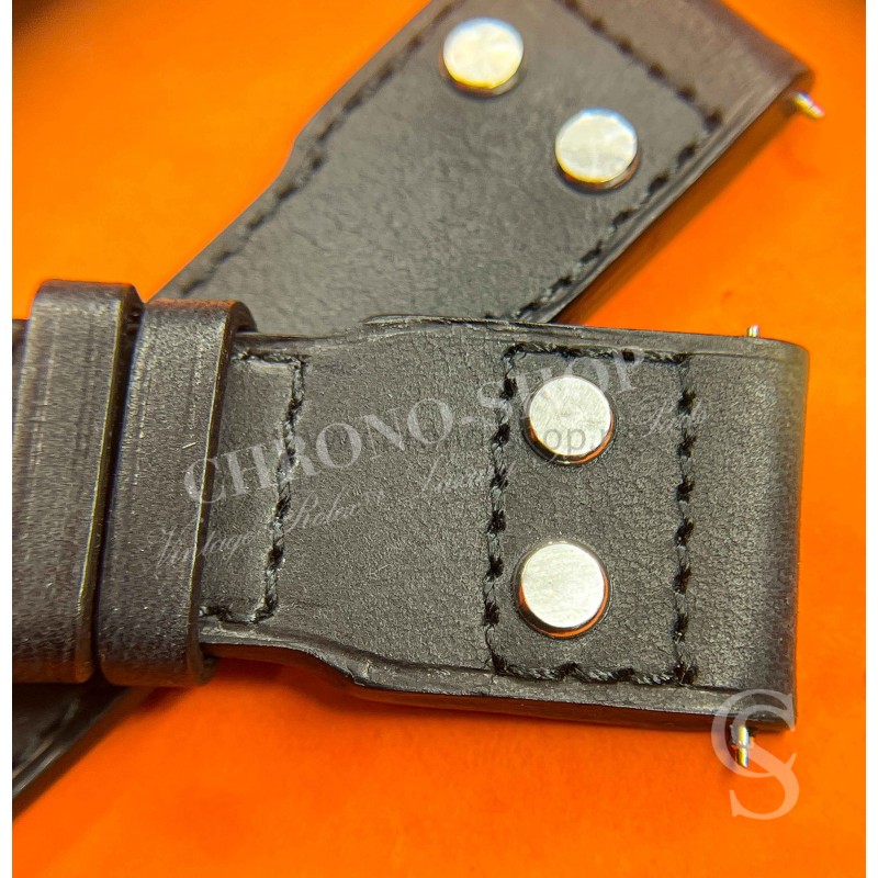 IWC Rare Original Bracelet Cuir Veau Barenia Couleur noir montres hommes Big Pilot 5002,5004,5009,Timezoner,Perpetual Calendar