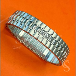 Rare Vintage 80s/90s Extendable Reversible Stainless Steel Watch Bracelet 18mm Bipolished Elastic Intregrated Buckle