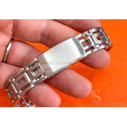 Vintage Watch Bracelet 70's Swiss band Ssteel Perforated Bracelet 20mm Zenith,Tissot,Enicar,Longines,Heuer,Omega,IWC