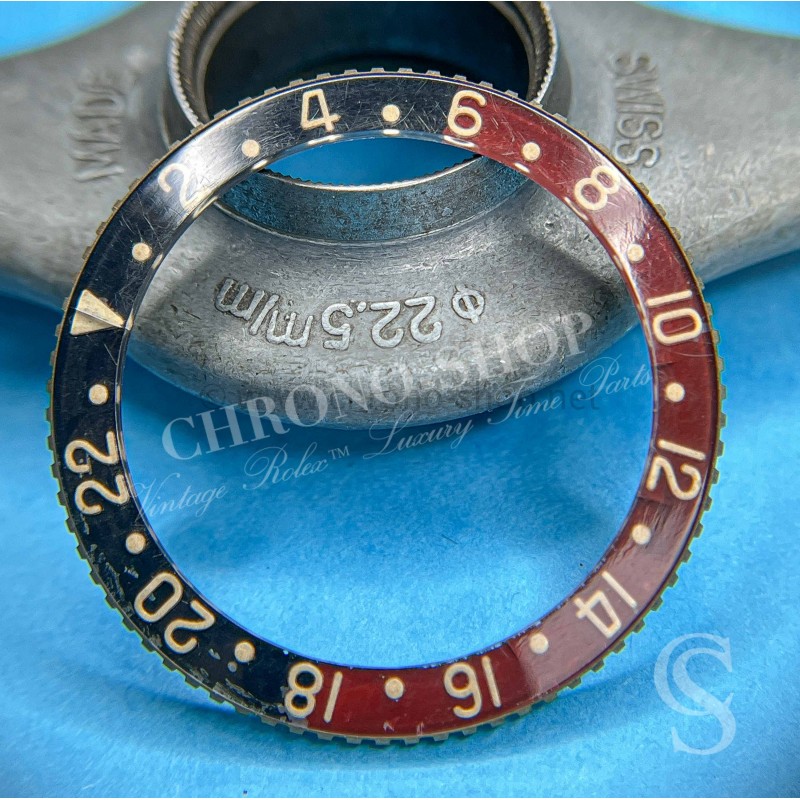 Rolex 6542 Rare 50's authentique Lunette complète Montres vintages GMT MASTER 6542 bakelite rouge et bleu