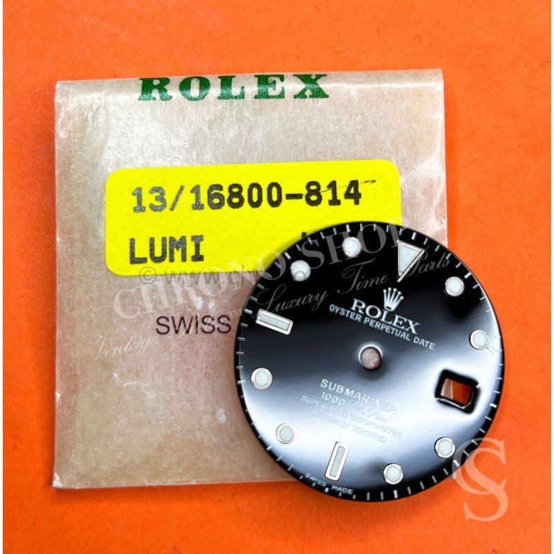 Rolex Glossy Black watch dial 16800, 168000, 16610 Submariner date Black Index Luminova Swiss Made cal 3035,3135