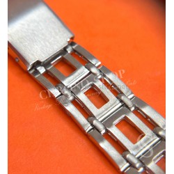 Bracelet acier vintage montres type perforé 22/20mm 70's montres anciennes Zenith,Tissot,Heuer,IWC,Breitling,Movado,Enicar,Omega