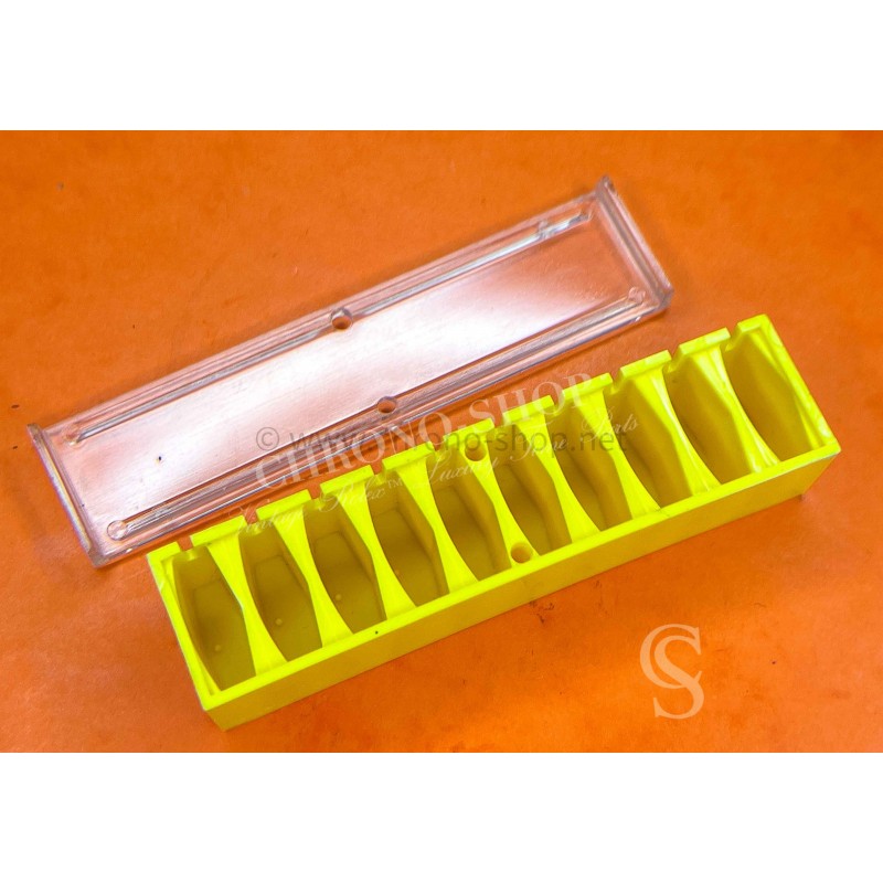 Rare Watchmakers Yellow oblong plastic Storage tools spares, accessories, movements Genuine Collector Case storage box