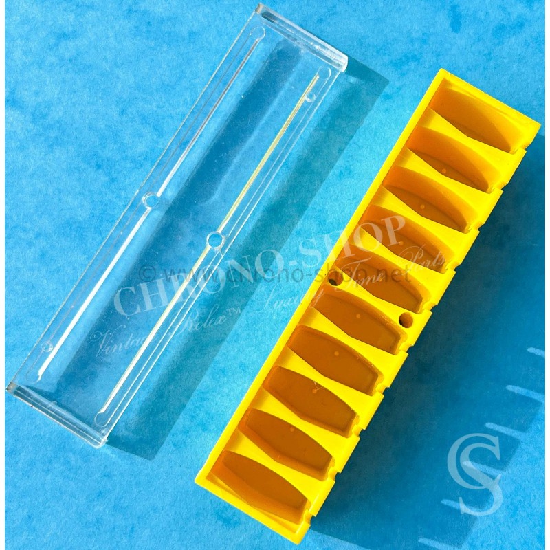 Rare Watchmakers Yellow oblong plastic Storage tools spares, accessories, movements Genuine Collector Case storage box