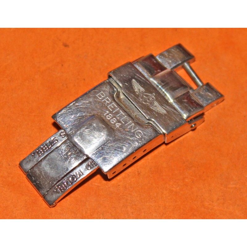 GENUINE BREITLING POLISHED FOLDING DEPLOYANT CLASP BUCKLE BRACELET S/S 17.50mm SSTEEL