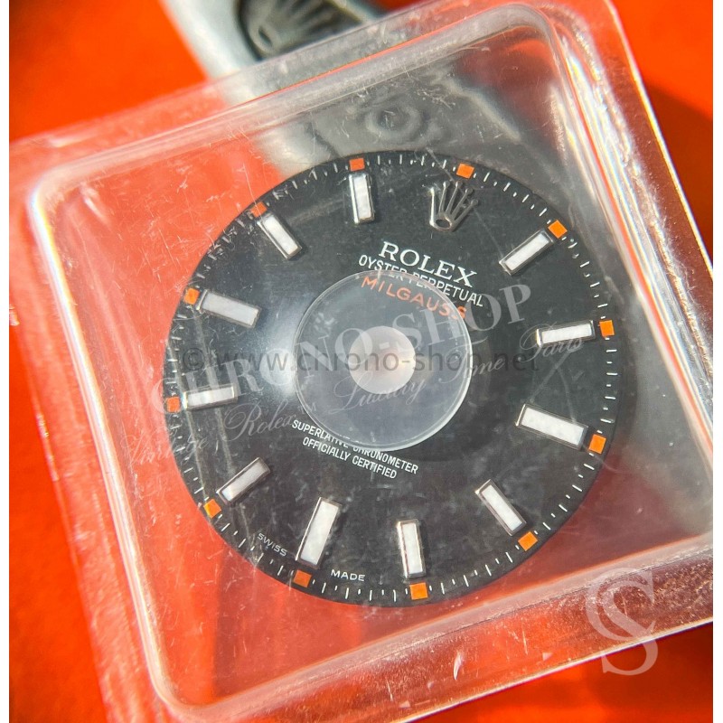 Rolex Watch Black Dial orange registered MILGAUSS 116400 Cal 3131 Rare horology part for sale NEW