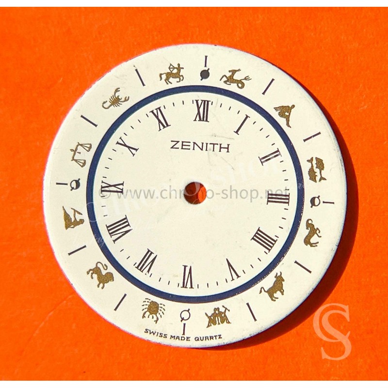 Zenith Trés rare Cadran 22mm couleur Beige 12 signes du zodiaque Astrologie montres quartz vintages dames
