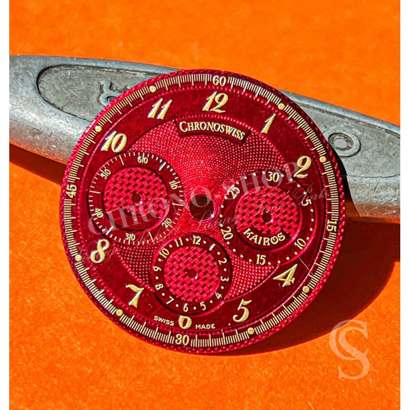 CHRONOSWISS Rare Cadran guilloché 29mm bordeaux Montres chronographe Kairos CH1823