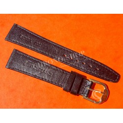 Vintage Genuine leather watch strap 19mm lugs black color commemorative 700 Years Switzerland