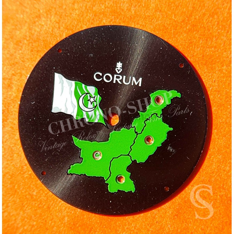 Corum authentique Rare Accessoire horlogerie montres Cadran Noir Vert drapeau Pakistan