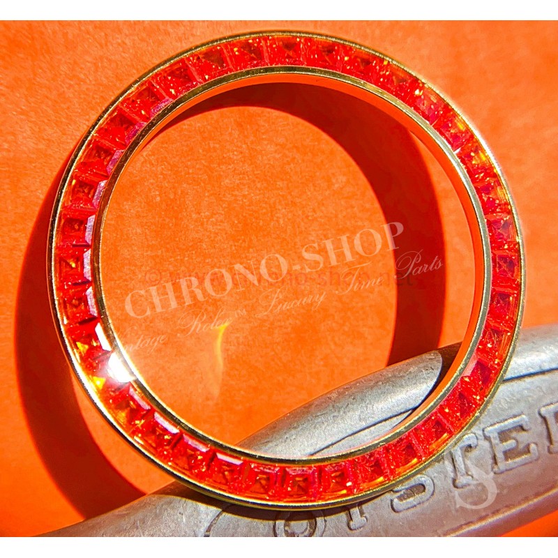 GOLD COLOR BEZEL ORANGE STONES TACHYMETRE COSMOGRAPH DAYTONA ZENITH 16528,11518,16523,116528 116523