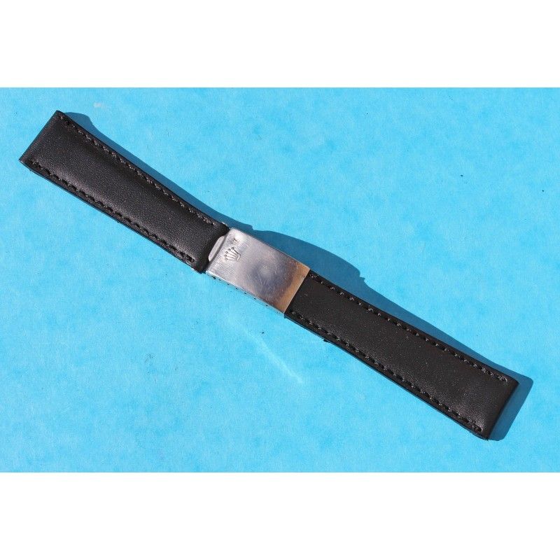 RARE ROLEX LEATHER STRAP WITH FOLDED DEPLOYANT BUCKLE ROLEX STEELINOX CODE B 20mm END PARTS