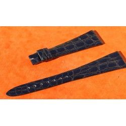 ORIGINAL BLACK LEATHER BRACELET STRAP SIGNED ROLEX 21 MM