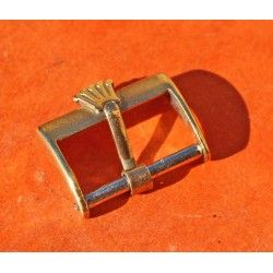 VINTAGE BOUCLE ARDILLON ROLEX PLAQUE OR EN 16mm pour bracelets cuir 20mm BIG LOGO BIG CROWN