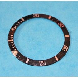 1989 Dark Disc Graduated Rolex Submariner date Bezel Insert Black Stainless Steel 16800, 168000, 16610 aged with tritium dot